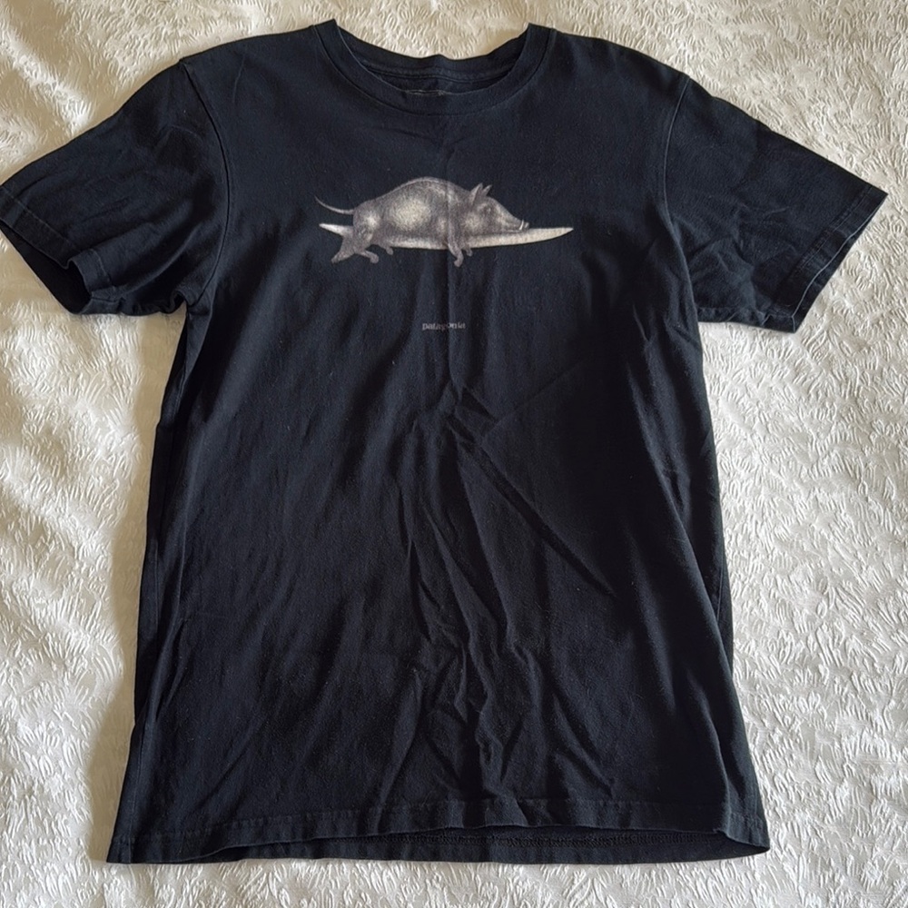 Patagonia T-Shirt with Surfing Pig Design